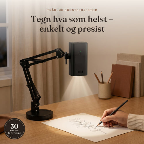 Atelisse Tracing Projector™ projiserer en tegning ned på papir